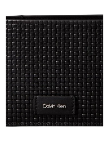 Portefeuille noir cuir embossé Calvin Klein homme