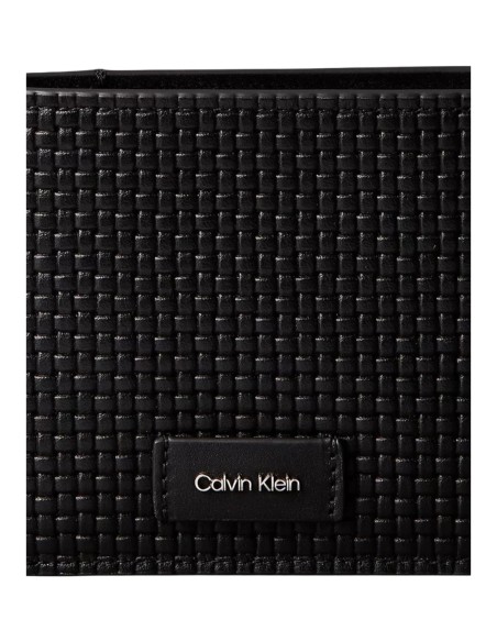 Portefeuille noir cuir embossé Calvin Klein homme