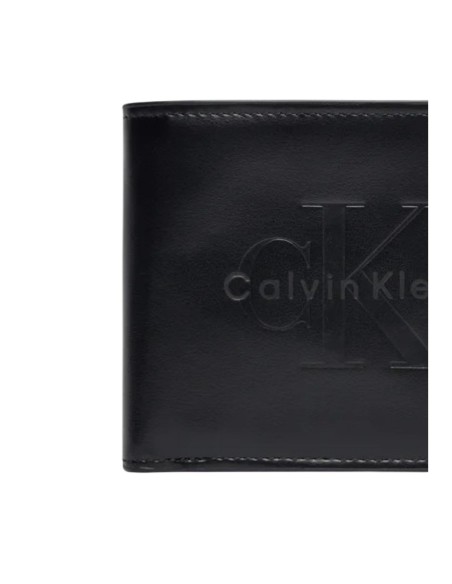 Portefeuille noir cuir compact Calvin Klein homme