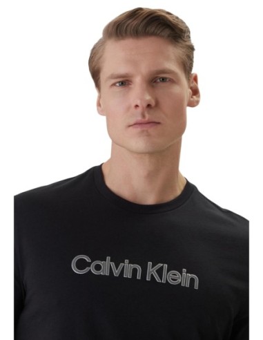 T-shirt noir imprimé Calvin Klein homme