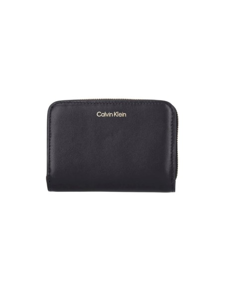 Portefeuille noir cuir compact Calvin Klein femme