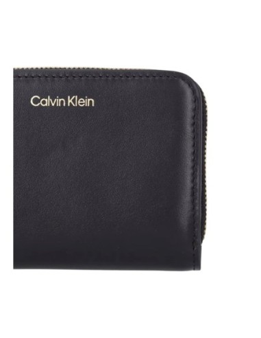 Portefeuille noir cuir compact Calvin Klein femme