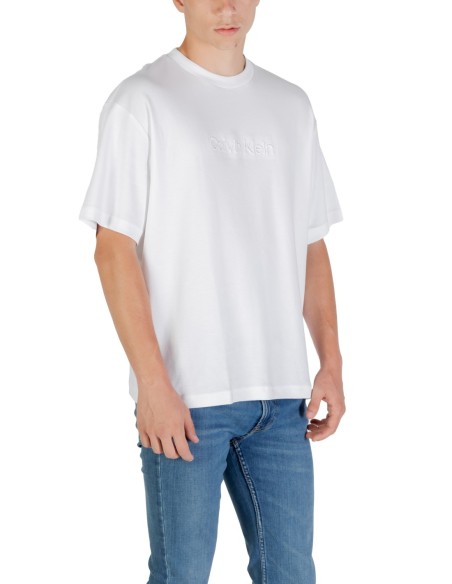 T-shirt blanc imprimé Calvin Klein homme