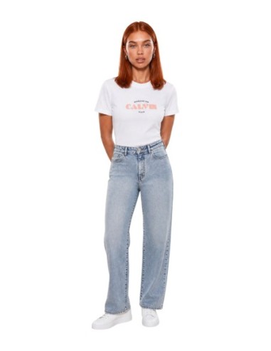 T-shirt blanc imprimé Calvin Klein Jeans femme