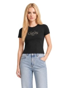 T-shirt noir imprimé Calvin Klein Jeans femme