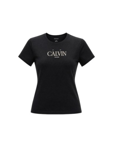 T-shirt noir imprimé Calvin Klein Jeans femme
