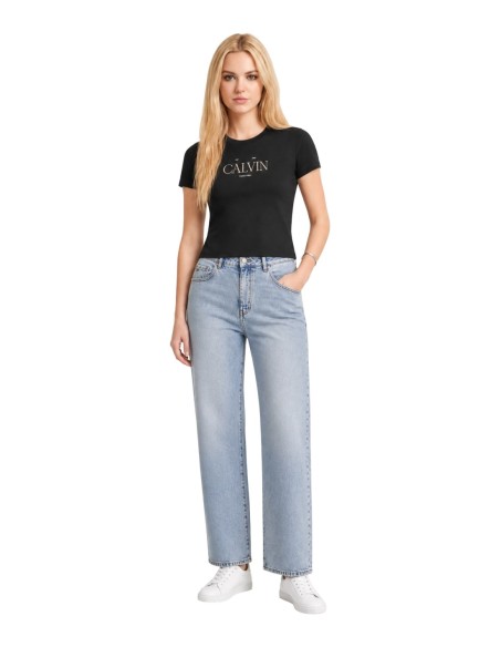 T-shirt noir imprimé Calvin Klein Jeans femme
