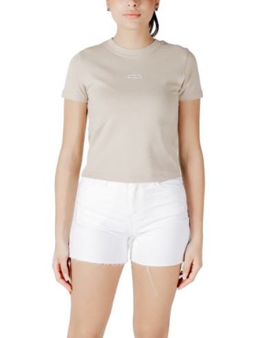 T-shirt beige coton bio Calvin Klein femme