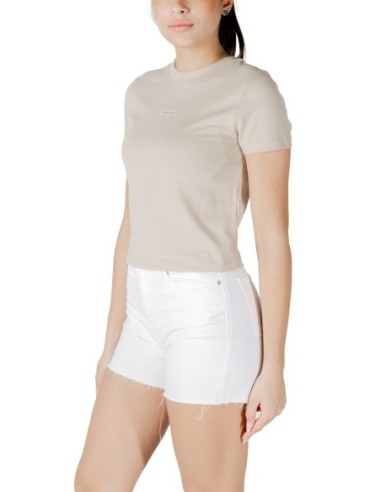 T-shirt beige coton bio Calvin Klein femme