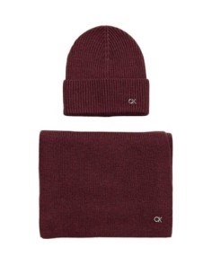 Écharpe bordeaux laine-cachemire Calvin Klein femme