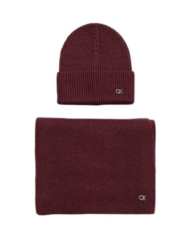Écharpe bordeaux laine-cachemire Calvin Klein femme