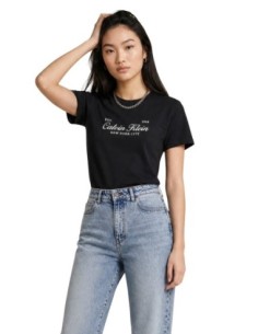 T-shirt noir imprimé Calvin Klein Jeans femme