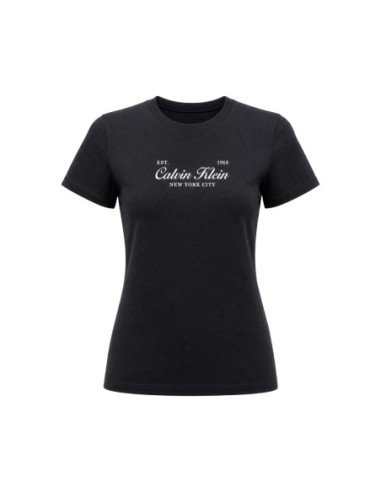 T-shirt noir imprimé Calvin Klein Jeans femme