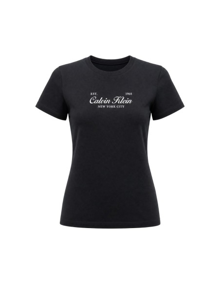 T-shirt noir imprimé Calvin Klein Jeans femme