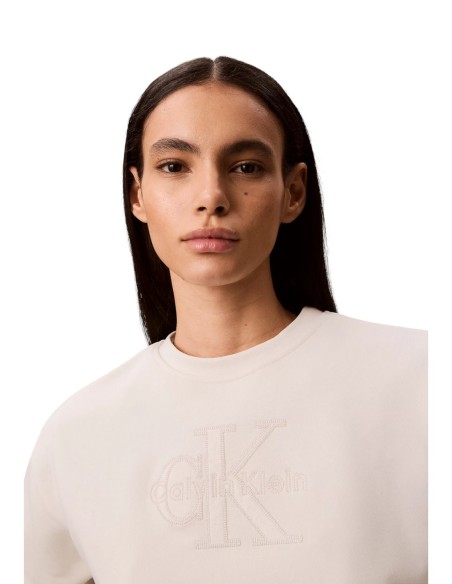 Sweat blanc coton Calvin Klein Jeans femme