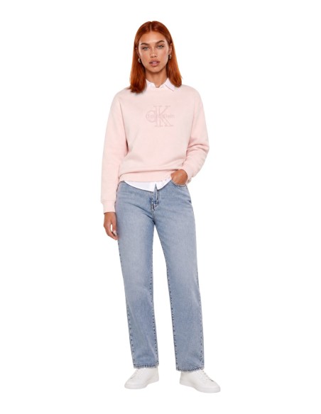 Sweat rose coton Calvin Klein Jeans femme