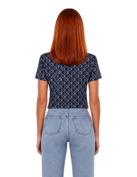 T-shirt bleu géométrique Calvin Klein Jeans femme