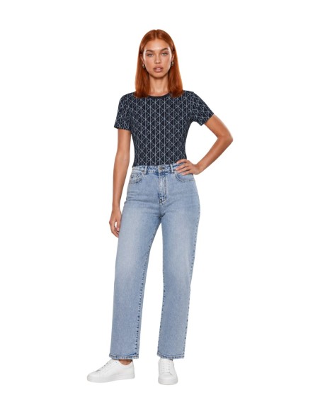 T-shirt bleu géométrique Calvin Klein Jeans femme