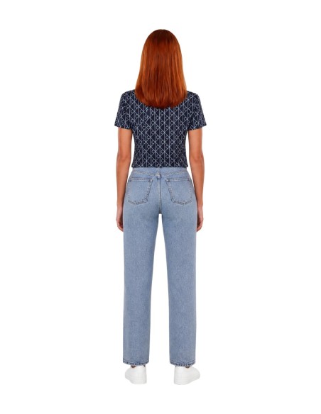 T-shirt bleu géométrique Calvin Klein Jeans femme