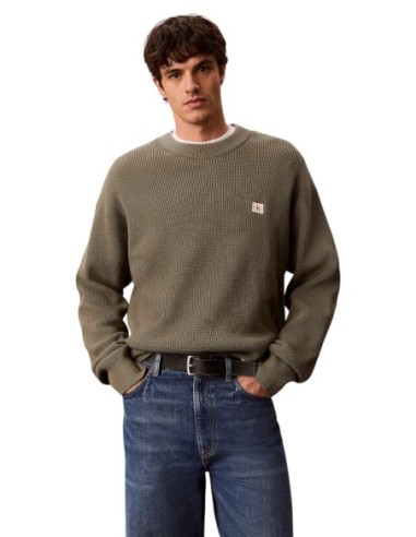 Pull vert coton Calvin Klein Jeans homme