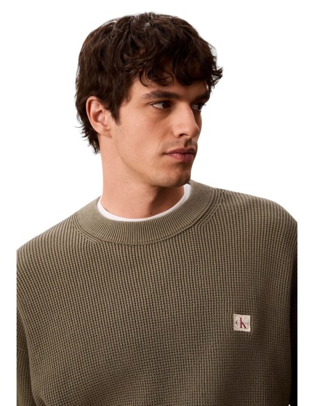 Pull vert coton Calvin Klein Jeans homme