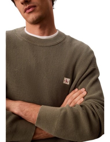 Pull vert coton Calvin Klein Jeans homme