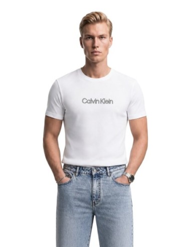 T-shirt blanc imprimé Calvin Klein Jeans homme
