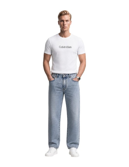 T-shirt blanc imprimé Calvin Klein Jeans homme