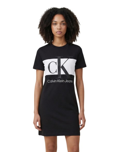 Robe noire imprimée Calvin Klein Jeans femme