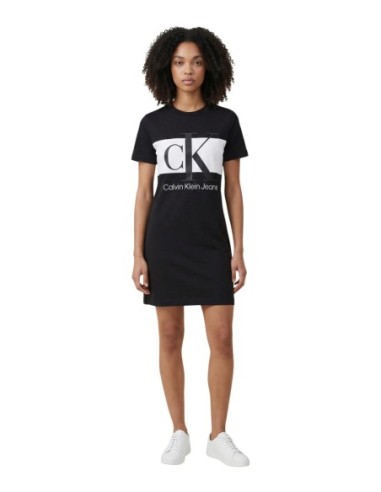 Robe noire imprimée Calvin Klein Jeans femme