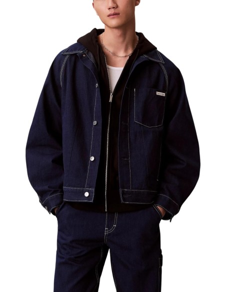 Veste bleue coton-mix Calvin Klein Jeans homme