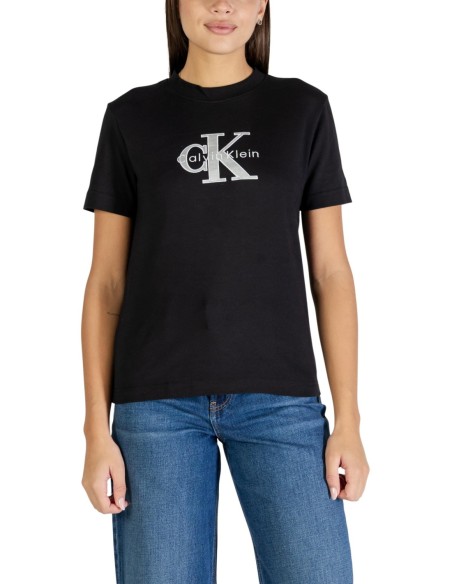 T-shirt noir imprimé Calvin Klein Jeans femme