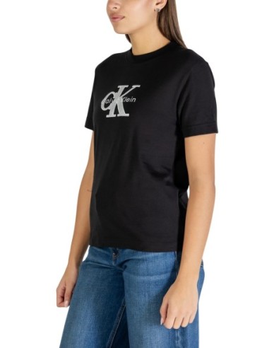T-shirt noir imprimé Calvin Klein Jeans femme