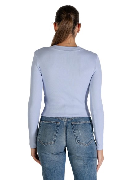 T-shirt bleu azur manches longues Calvin Klein Jeans femme
