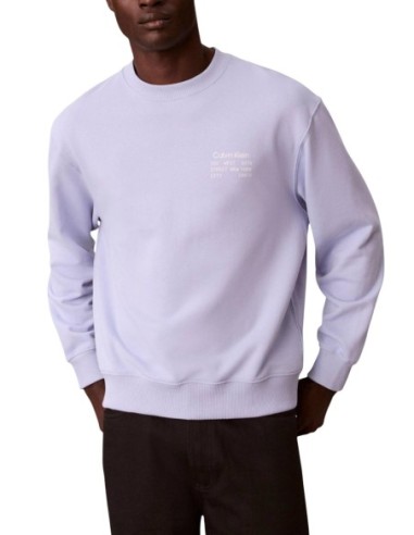 Sweat lilas coton Calvin Klein Jeans homme
