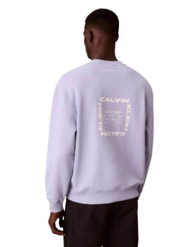 Sweat lilas coton Calvin Klein Jeans homme