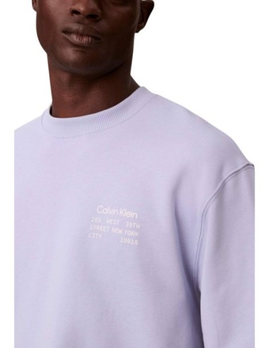 Sweat lilas coton Calvin Klein Jeans homme