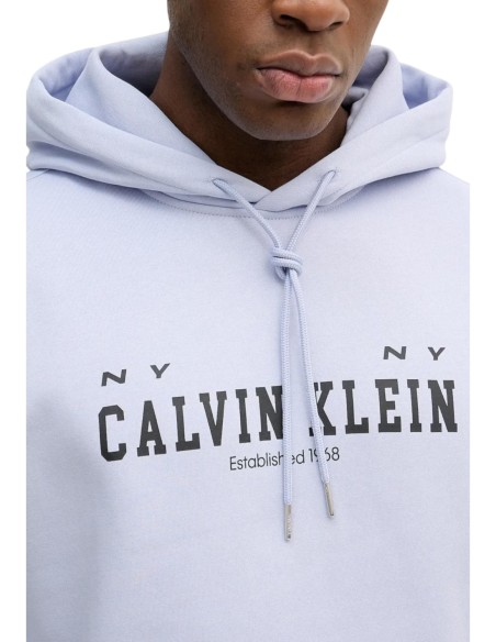 Sweat lilas à capuche Calvin Klein Jeans homme