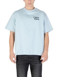 T-shirt bleu azur Calvin Klein Jeans homme