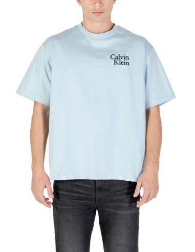 T-shirt bleu azur Calvin Klein Jeans homme