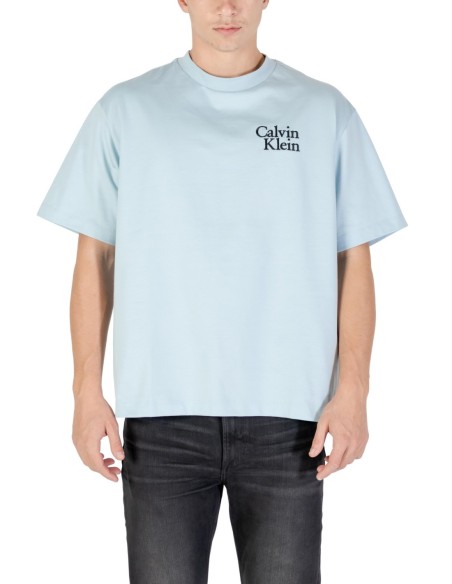 T-shirt bleu azur Calvin Klein Jeans homme