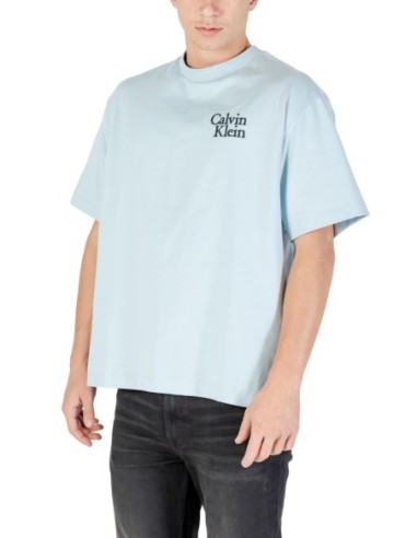 T-shirt bleu azur Calvin Klein Jeans homme