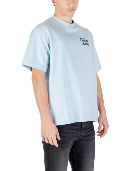 T-shirt bleu azur Calvin Klein Jeans homme