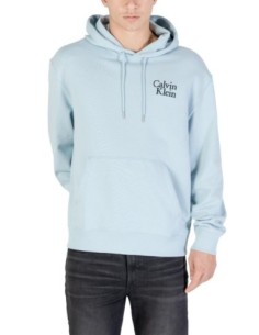 Sweat bleu azur à capuche Calvin Klein Jeans homme