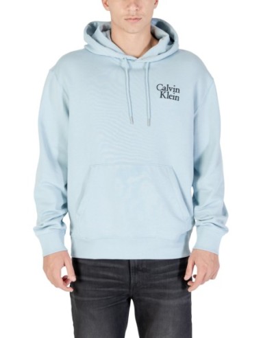 Sweat bleu azur à capuche Calvin Klein Jeans homme