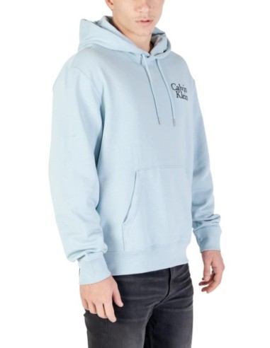 Sweat bleu azur à capuche Calvin Klein Jeans homme