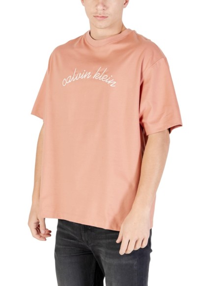 T-shirt rose Calvin Klein Jeans homme