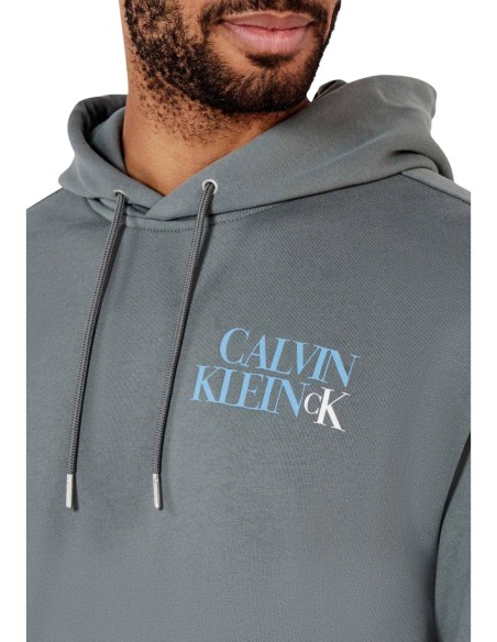 Sweat gris à capuche Calvin Klein Jeans homme