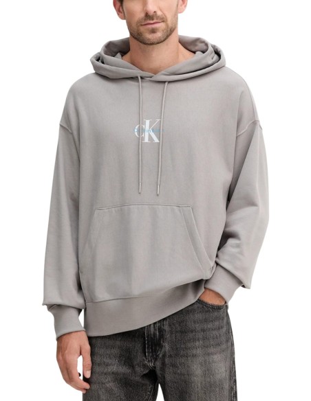 Sweat gris à capuche Calvin Klein Jeans homme