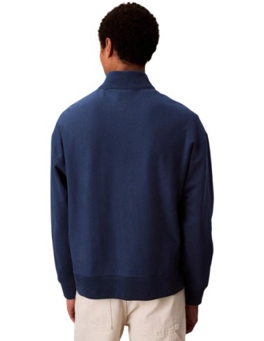 Sweat bleu zippé Calvin Klein Jeans homme